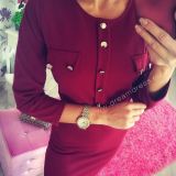 Kuldsete nööpidega naiselik kleit (Värvivalik!) 🕊️🌱👗