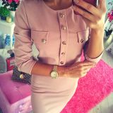 Kuldsete nööpidega naiselik kleit (Värvivalik!) 🕊️🌱👗
