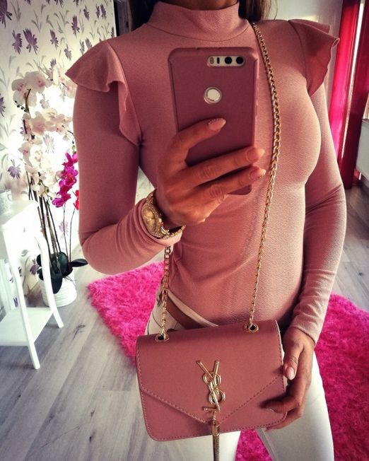 Volangidega body (puudriroosa)🎀