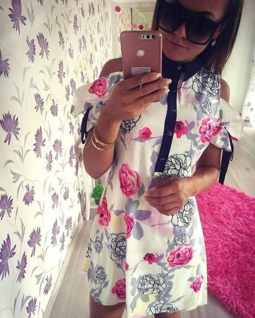 Shoulder off lõikega vabalt langev kleit🎀