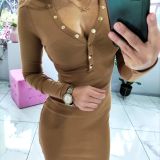 Kuldsete detailidega soonikkoes bodycon kleit